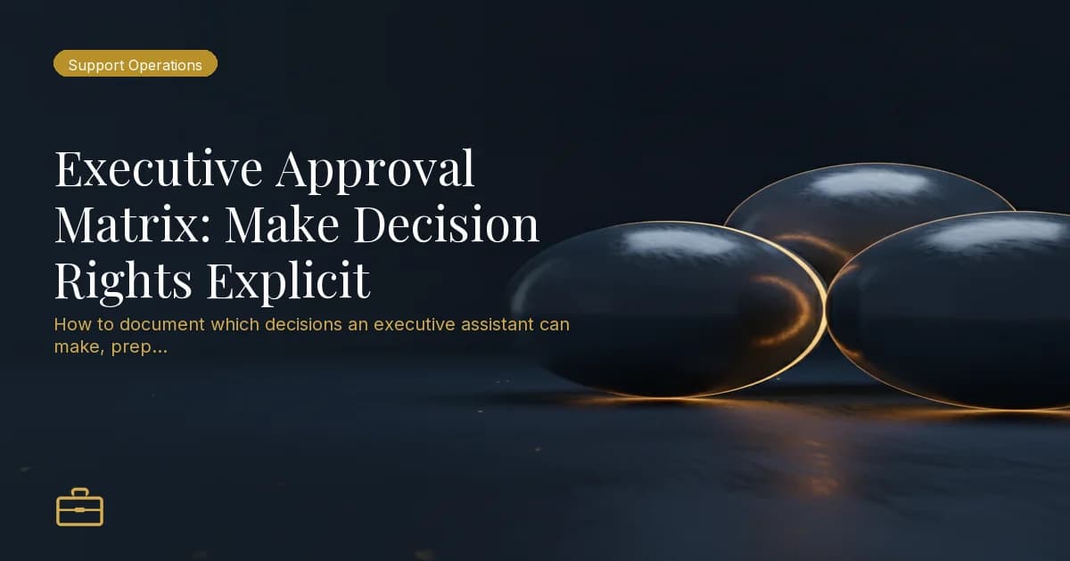 Executive Approval Matrix: Make Decision Rights Explicit