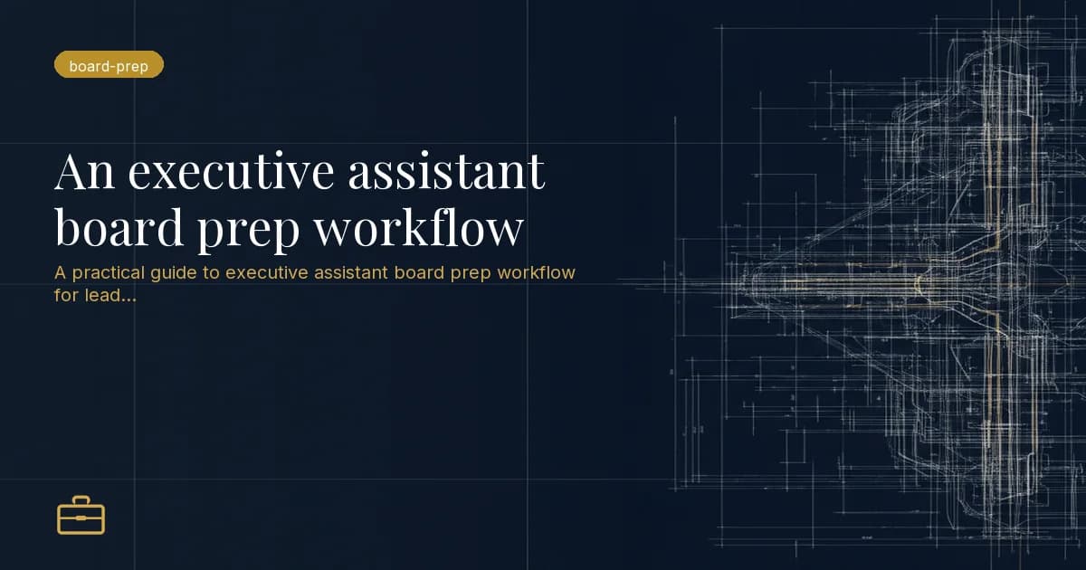 An executive assistant board prep workflow