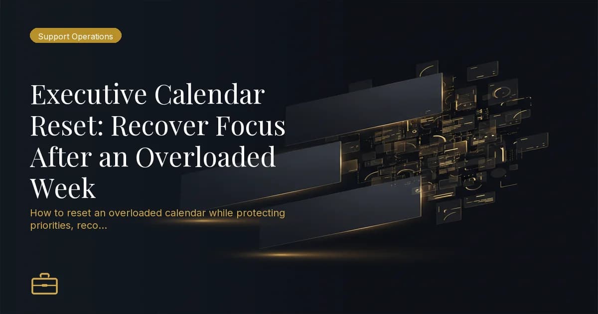 Executive Calendar Reset: Recover Focus After an Overloaded Week