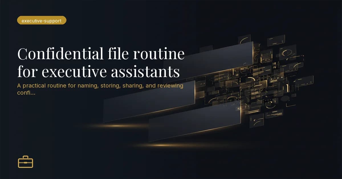 Confidential file routine for executive assistants