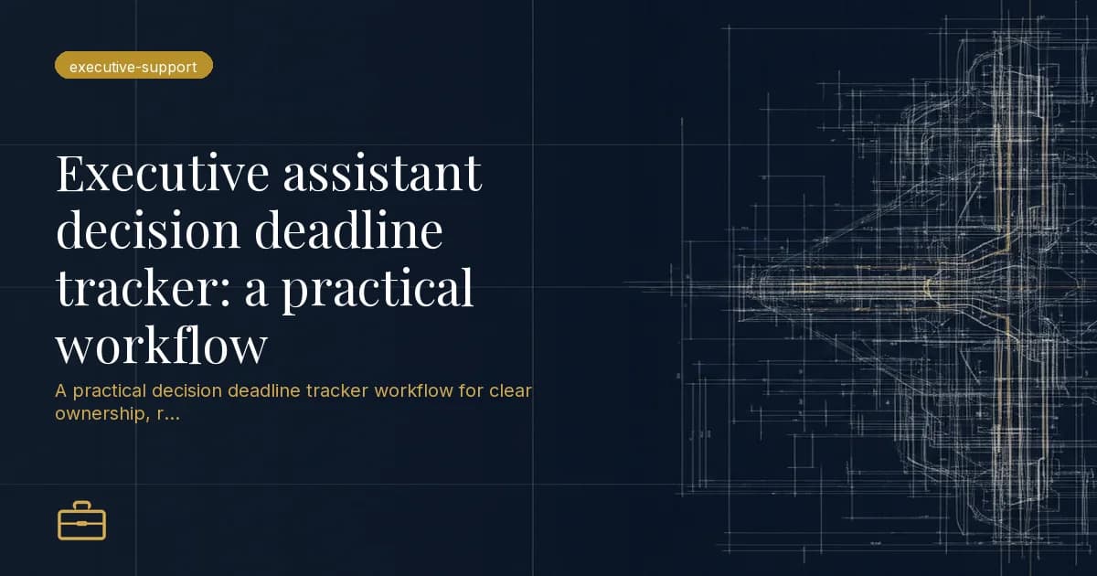 Executive assistant decision deadline tracker: a practical workflow