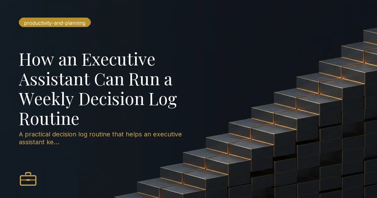 How an Executive Assistant Can Run a Weekly Decision Log Routine