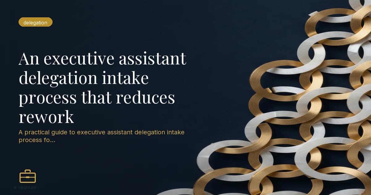 An executive assistant delegation intake process that reduces rework