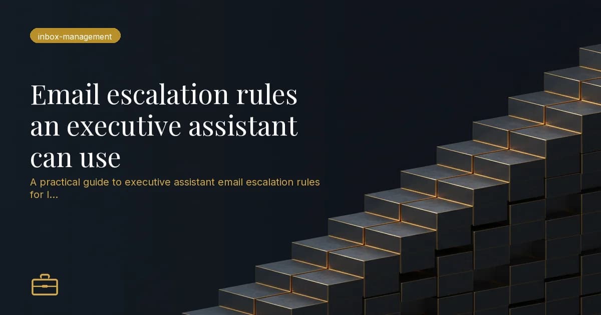 Email escalation rules an executive assistant can use