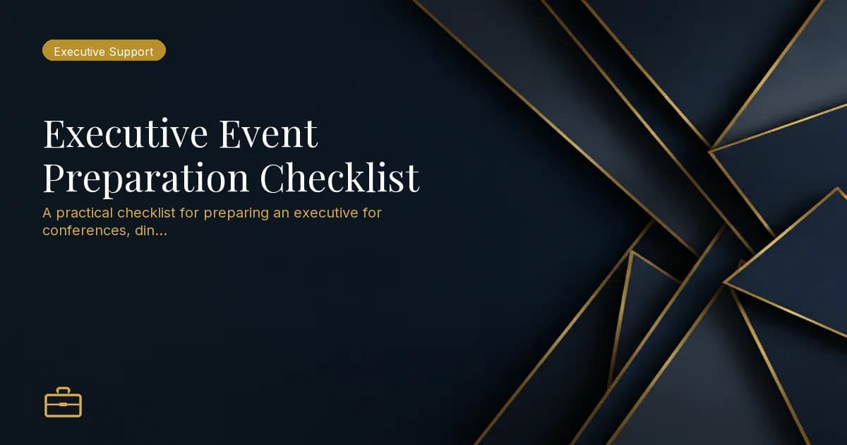 Executive Event Preparation Checklist