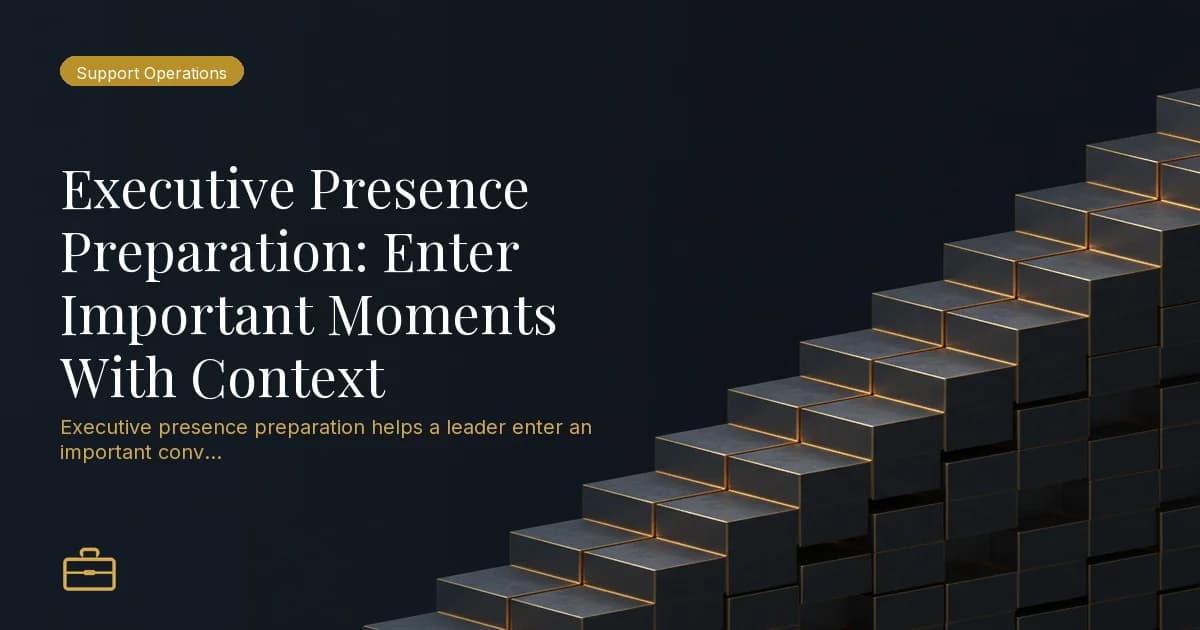 Executive Presence Preparation: Enter Important Moments With Context