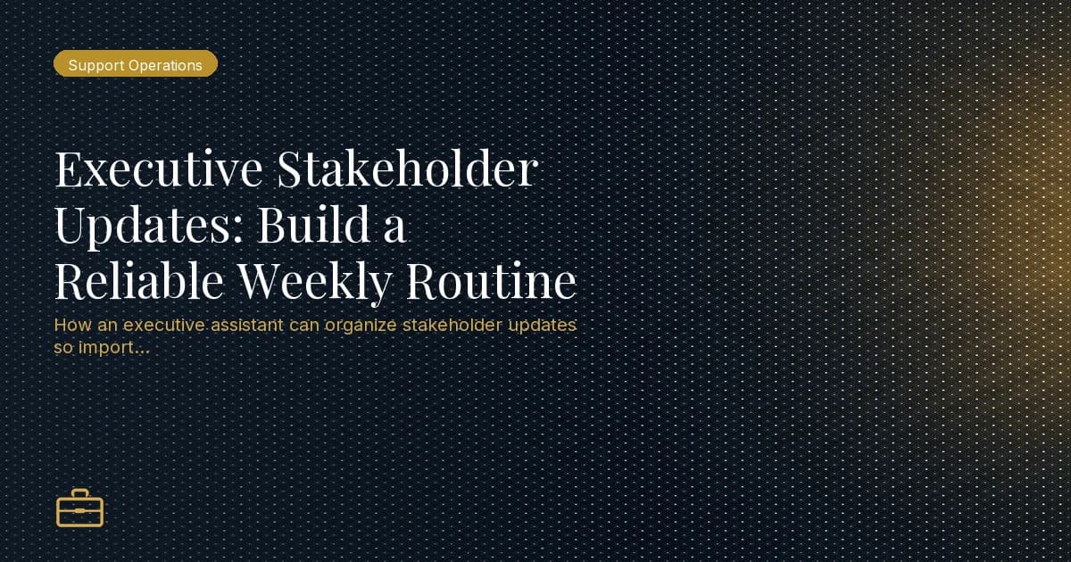 Executive Stakeholder Updates: Build a Reliable Weekly Routine