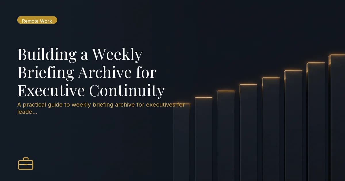 Building a Weekly Briefing Archive for Executive Continuity