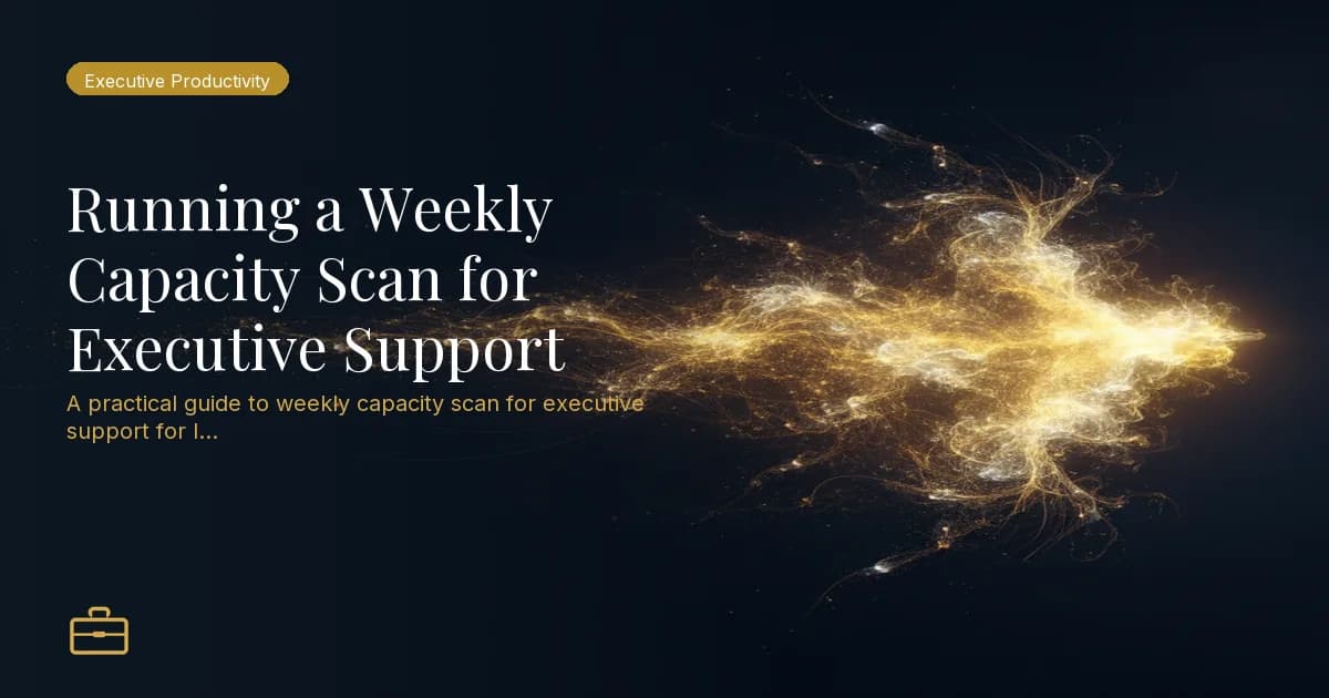 Running a Weekly Capacity Scan for Executive Support