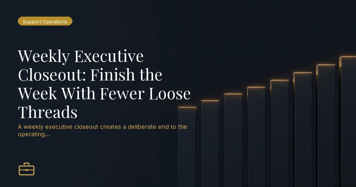 Weekly Executive Closeout: Finish the Week With Fewer Loose Threads