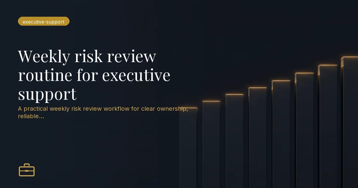Weekly risk review routine for executive support