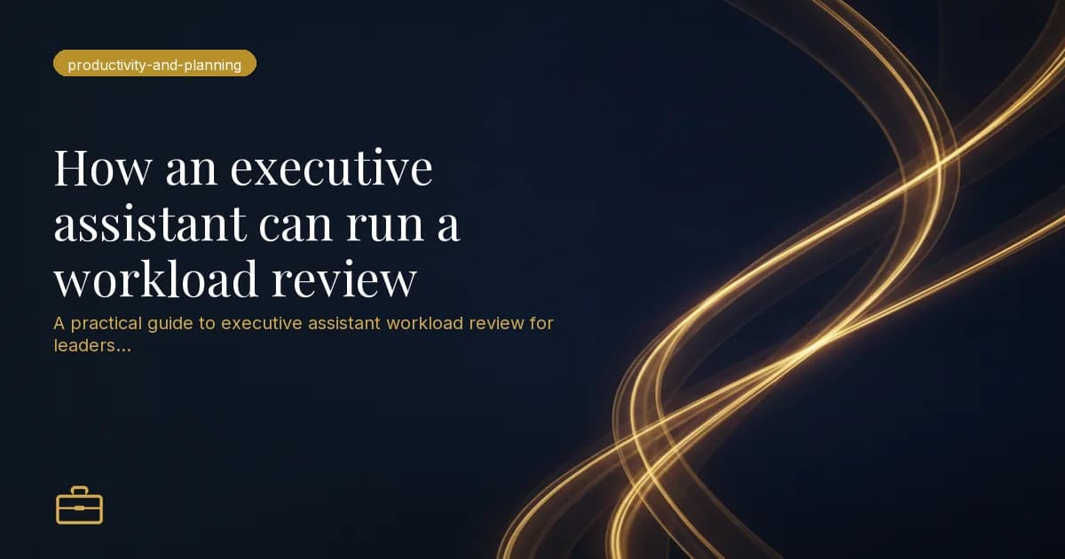 How an executive assistant can run a workload review