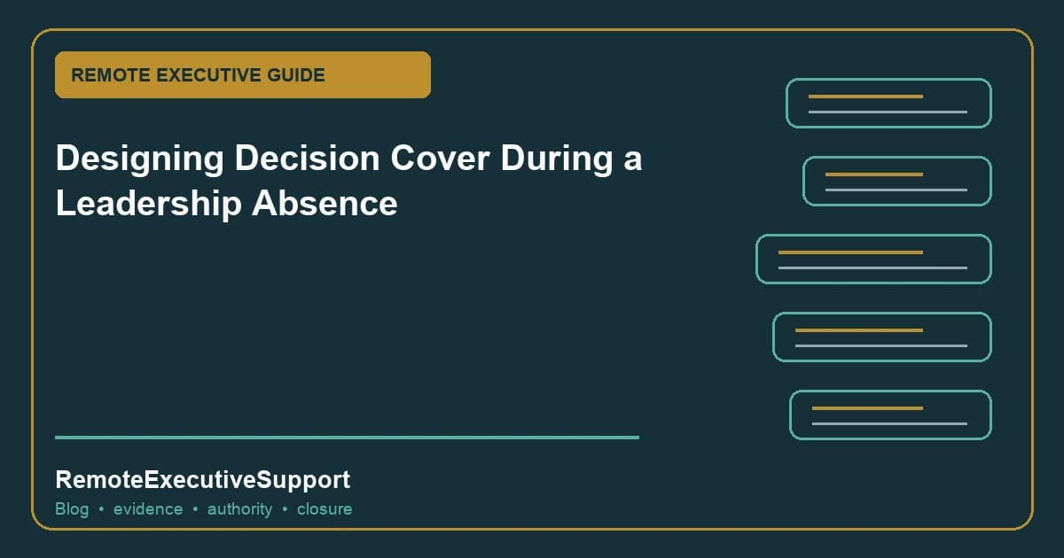 Designing Decision Cover During a Leadership Absence