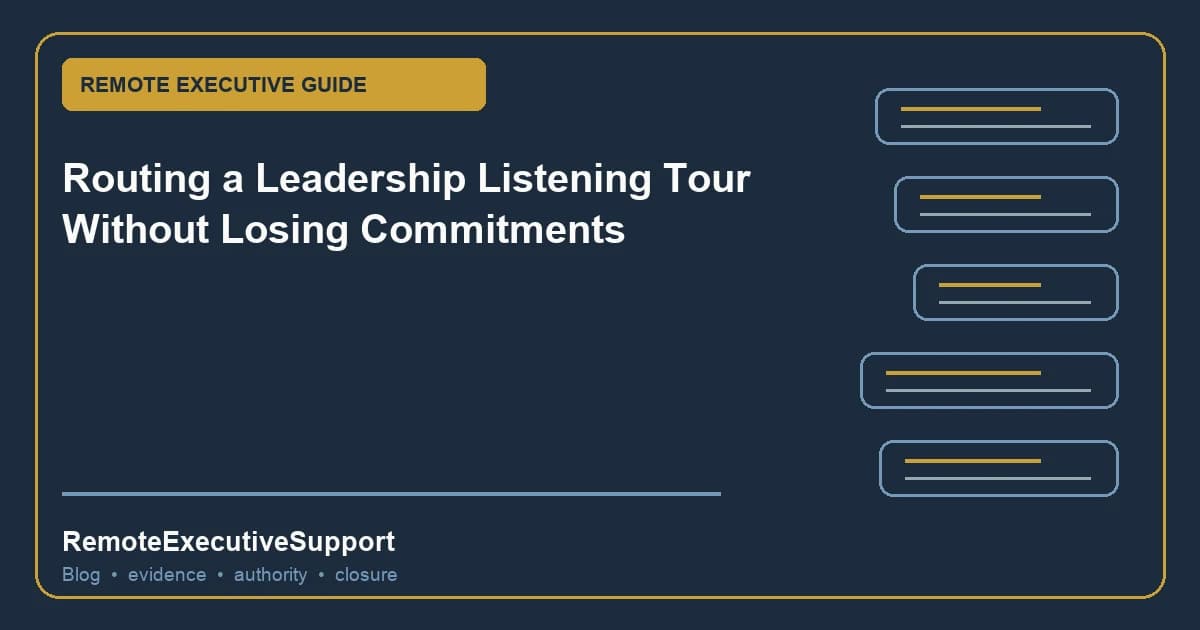 Routing a Leadership Listening Tour Without Losing Commitments