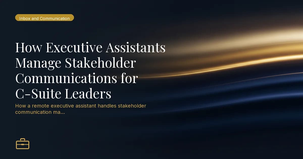 How Executive Assistants Manage Stakeholder Communications for C-Suite Leaders