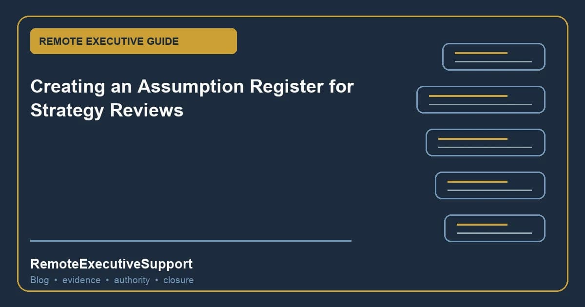 Creating an Assumption Register for Strategy Reviews