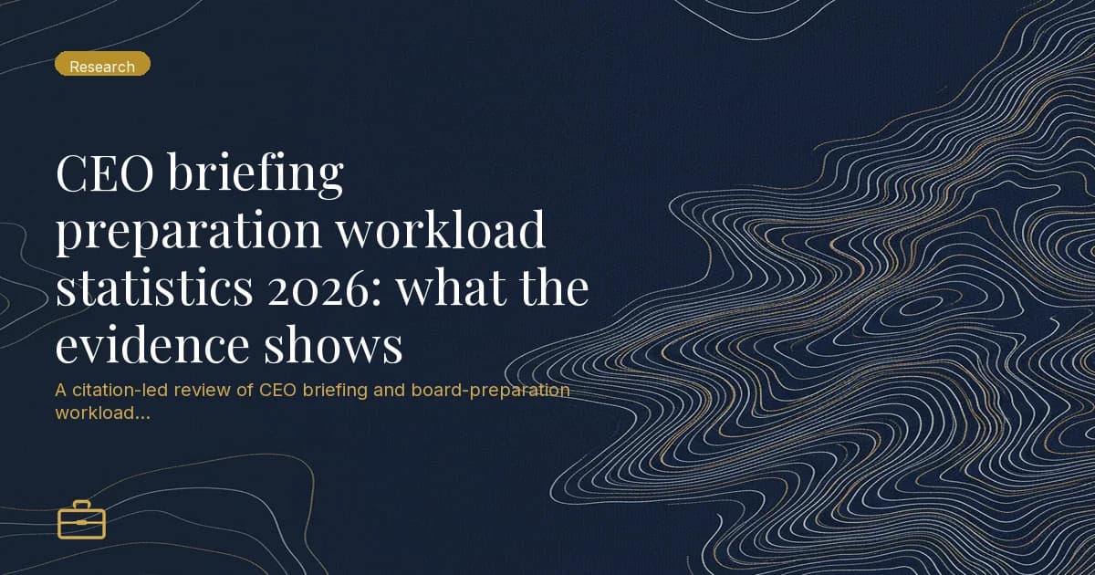 CEO briefing preparation workload statistics 2026: what the evidence shows