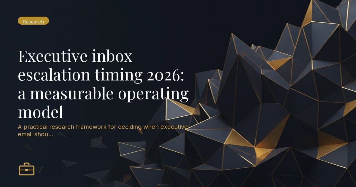 Executive inbox escalation timing 2026: a measurable operating model