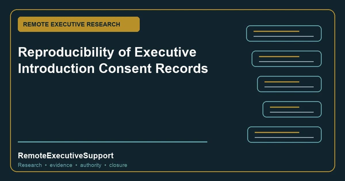 Reproducibility of Executive Introduction Consent Records