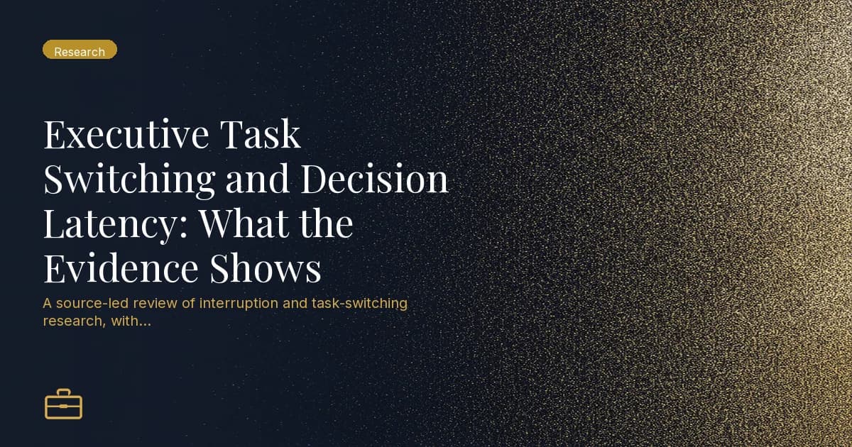 Executive Task Switching and Decision Latency: What the Evidence Shows