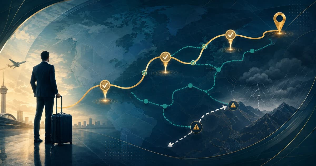 What makes an executive travel itinerary trustworthy after a last-minute change?