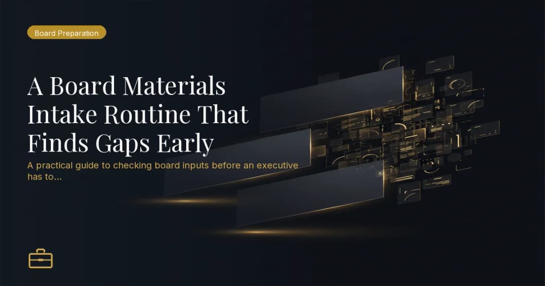 A Board Materials Intake Routine That Finds Gaps Early