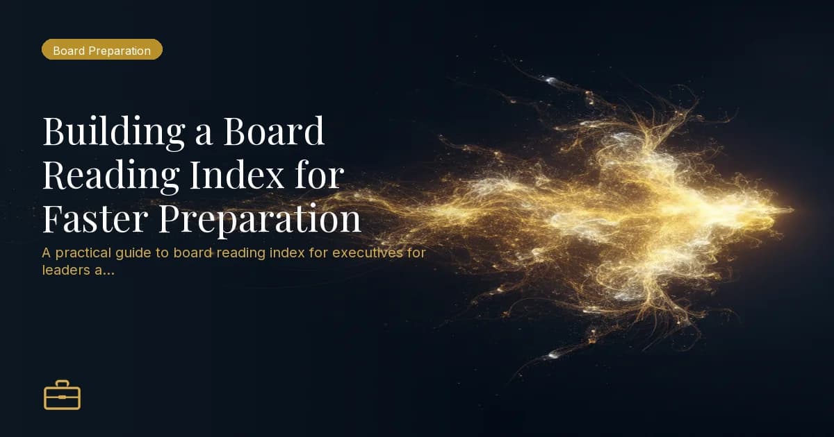 Building a Board Reading Index for Faster Preparation
