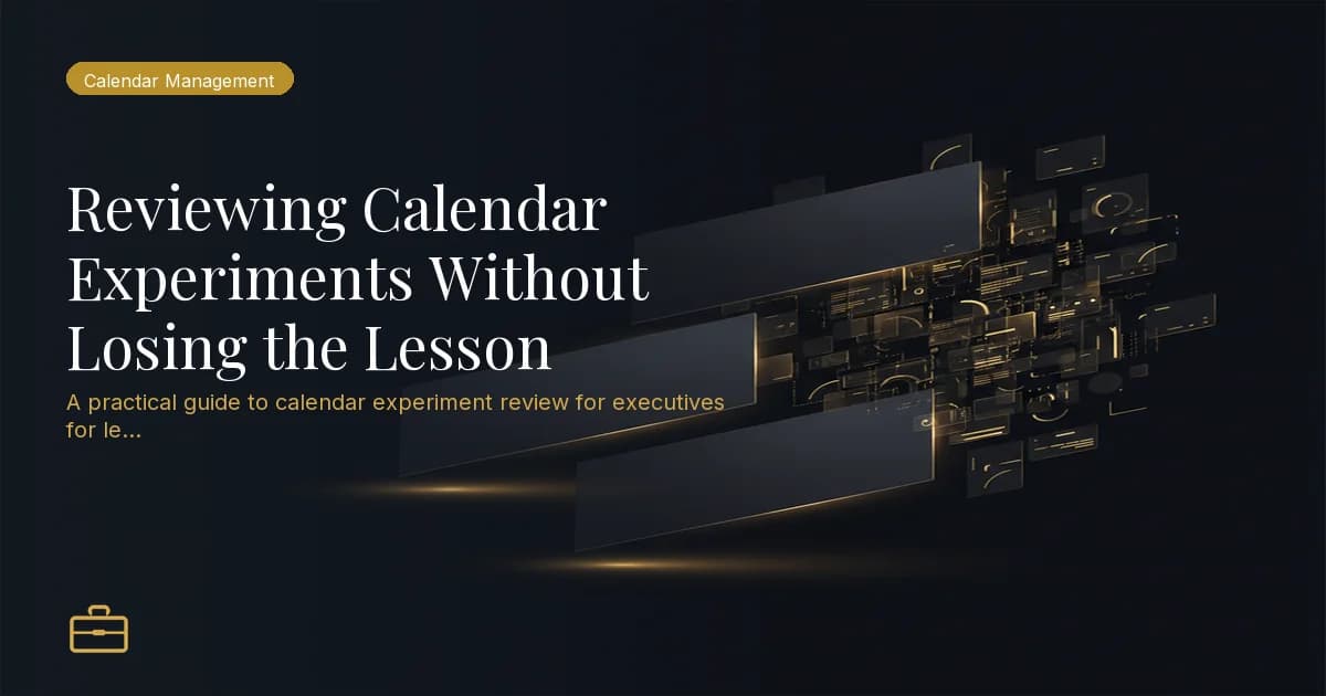 Reviewing Calendar Experiments Without Losing the Lesson
