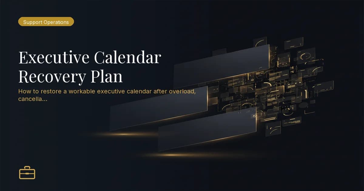 Executive Calendar Recovery Plan