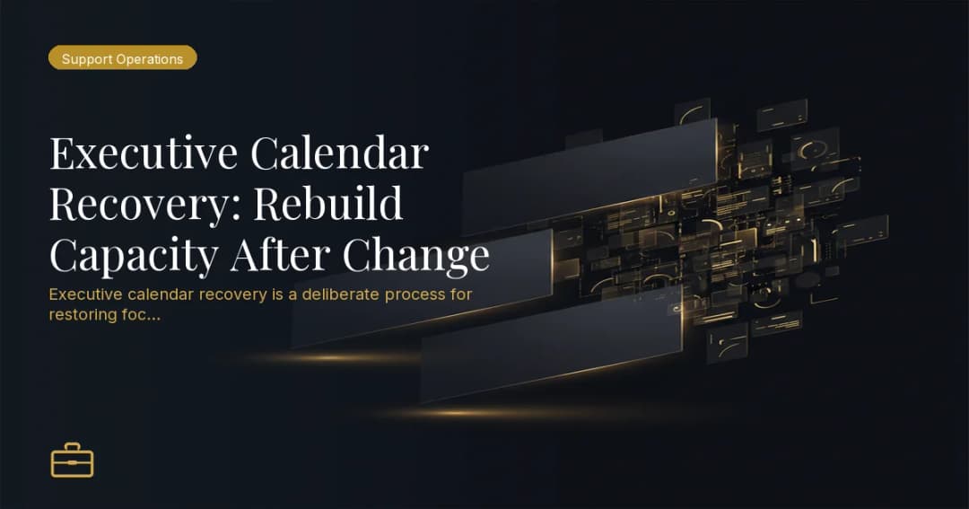 Executive Calendar Recovery: Rebuild Capacity After Change