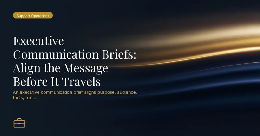 Executive Communication Briefs: Align the Message Before It Travels