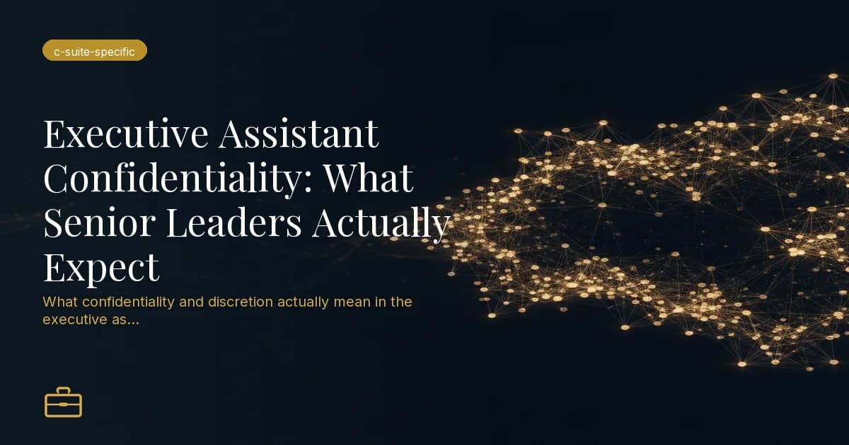 Executive Assistant Confidentiality: What Senior Leaders Actually Expect