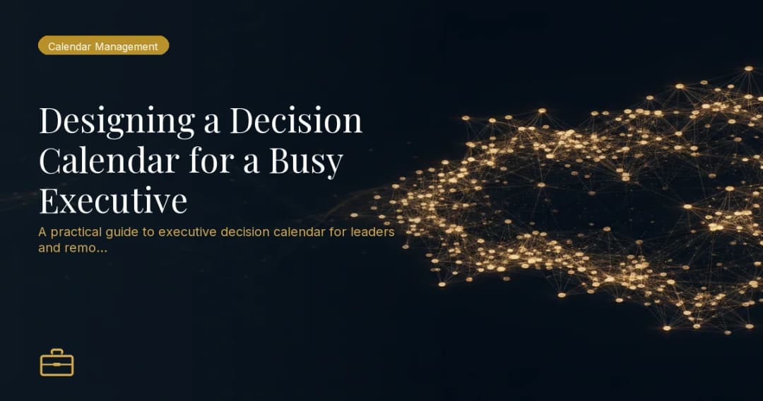 Designing a Decision Calendar for a Busy Executive