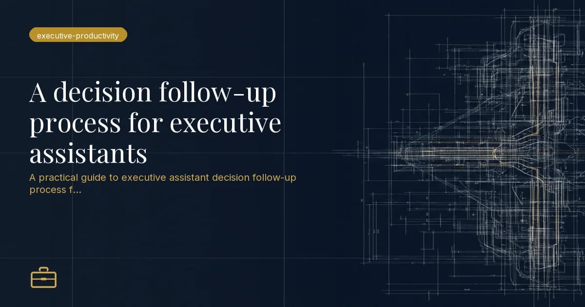 A decision follow-up process for executive assistants