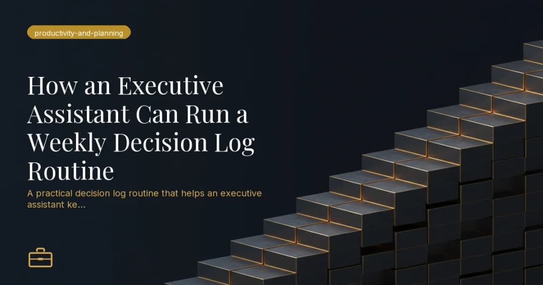 How an Executive Assistant Can Run a Weekly Decision Log Routine