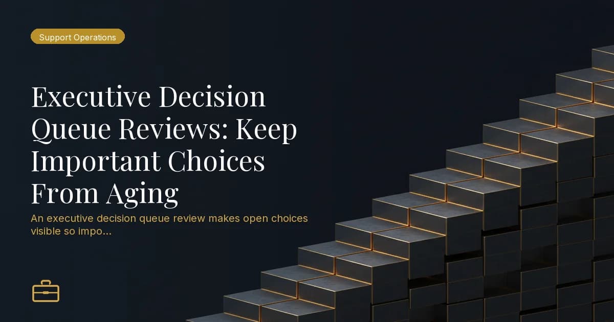 Executive Decision Queue Reviews: Keep Important Choices From Aging