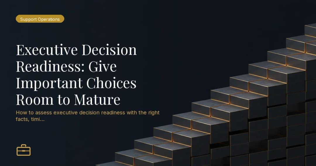 Executive Decision Readiness: Give Important Choices Room to Mature