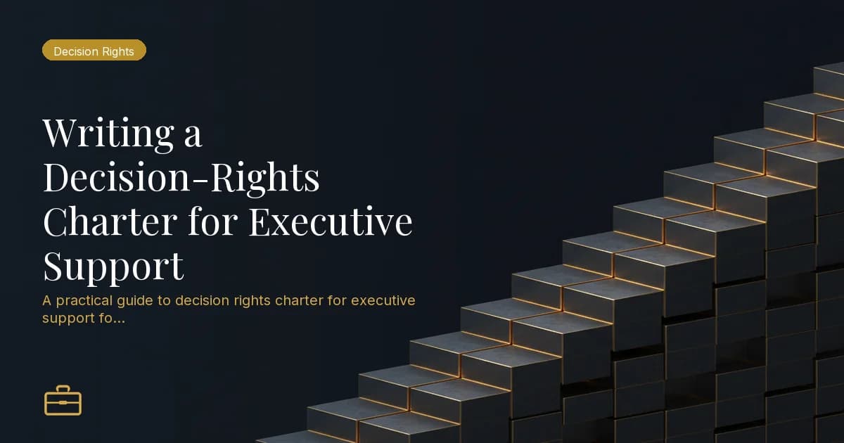 Writing a Decision-Rights Charter for Executive Support