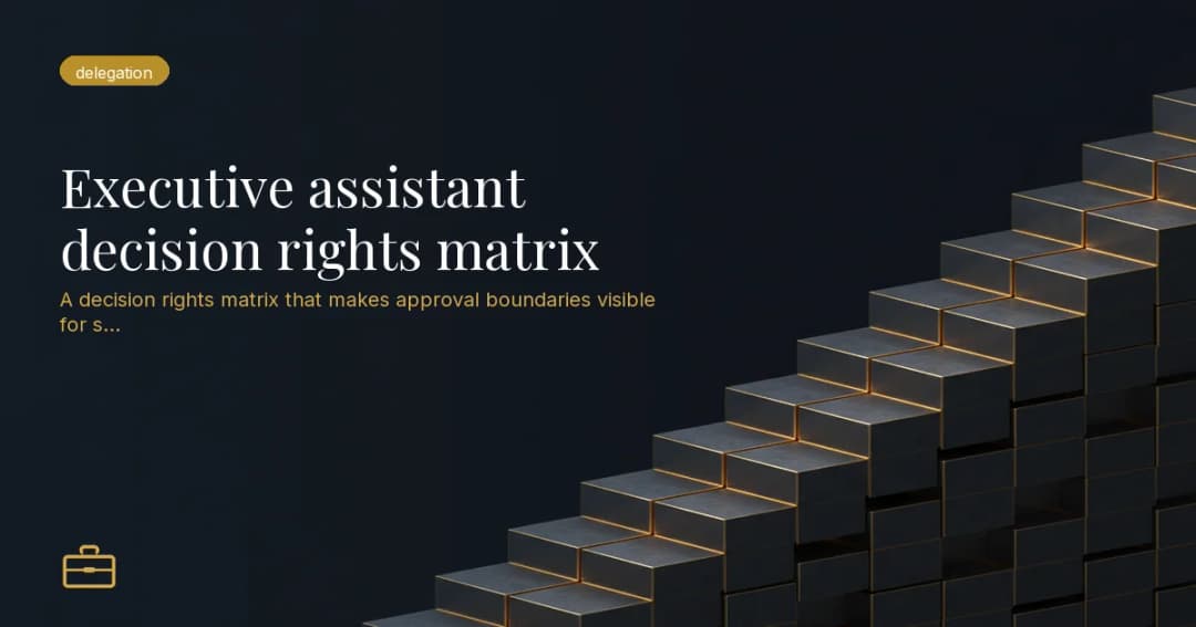 Executive assistant decision rights matrix