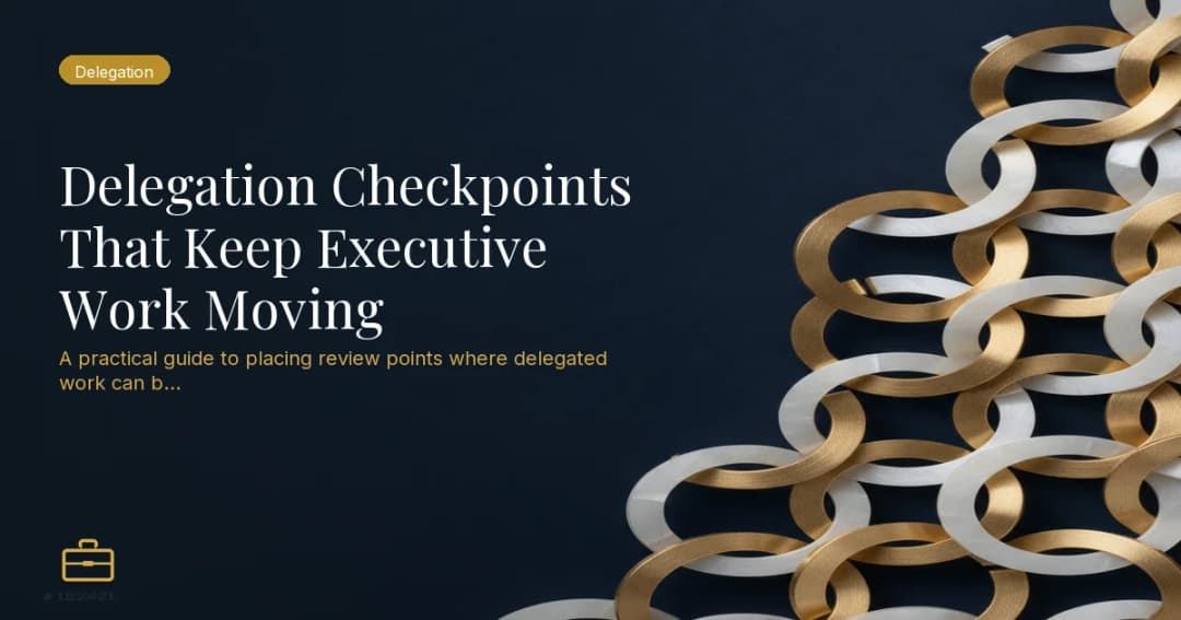 Delegation Checkpoints That Keep Executive Work Moving