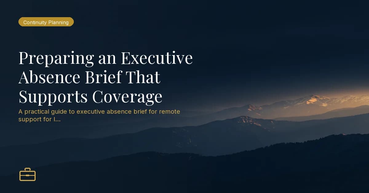 Preparing an Executive Absence Brief That Supports Coverage