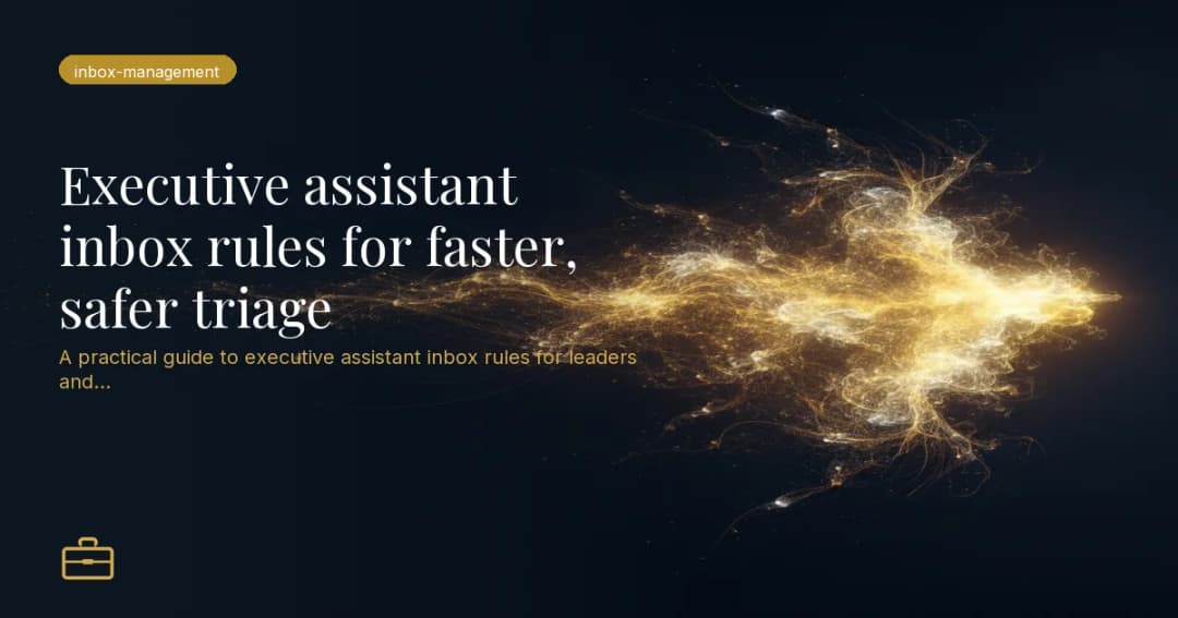 Executive assistant inbox rules for faster, safer triage