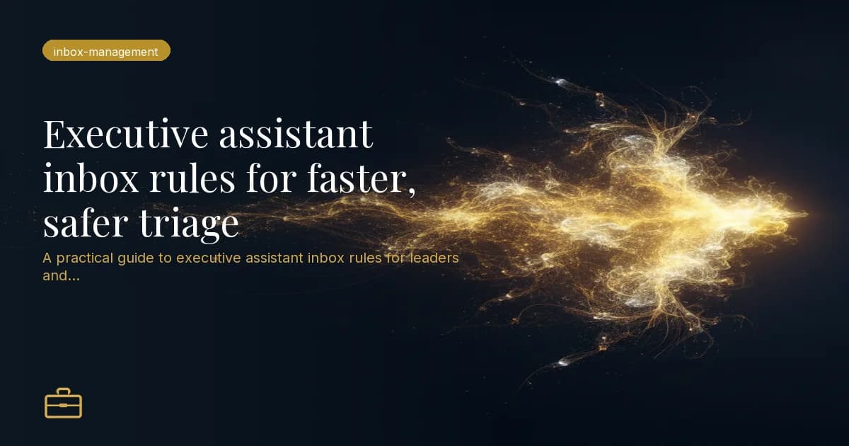 Executive assistant inbox rules for faster, safer triage