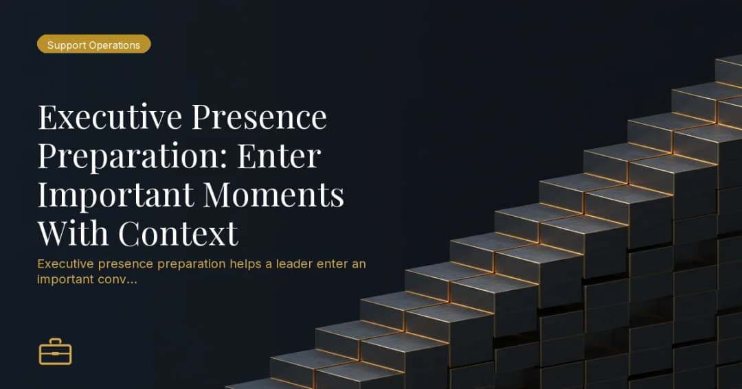 Executive Presence Preparation: Enter Important Moments With Context
