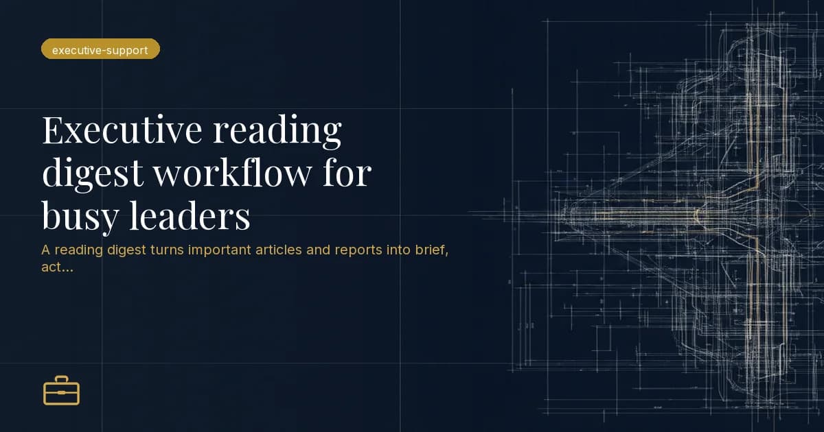Executive reading digest workflow for busy leaders