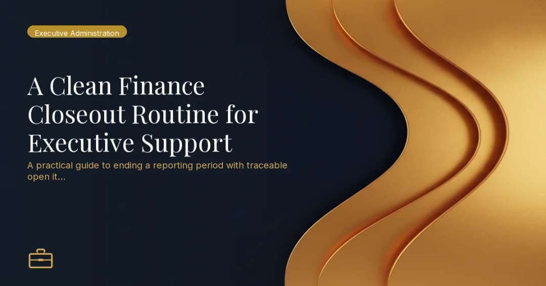 A Clean Finance Closeout Routine for Executive Support
