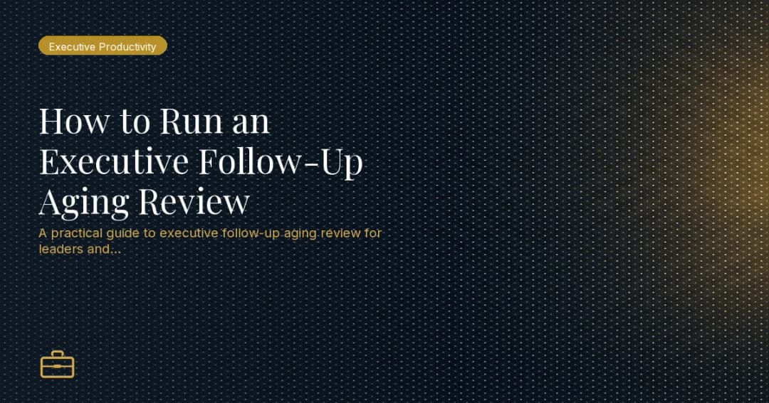 How to Run an Executive Follow-Up Aging Review