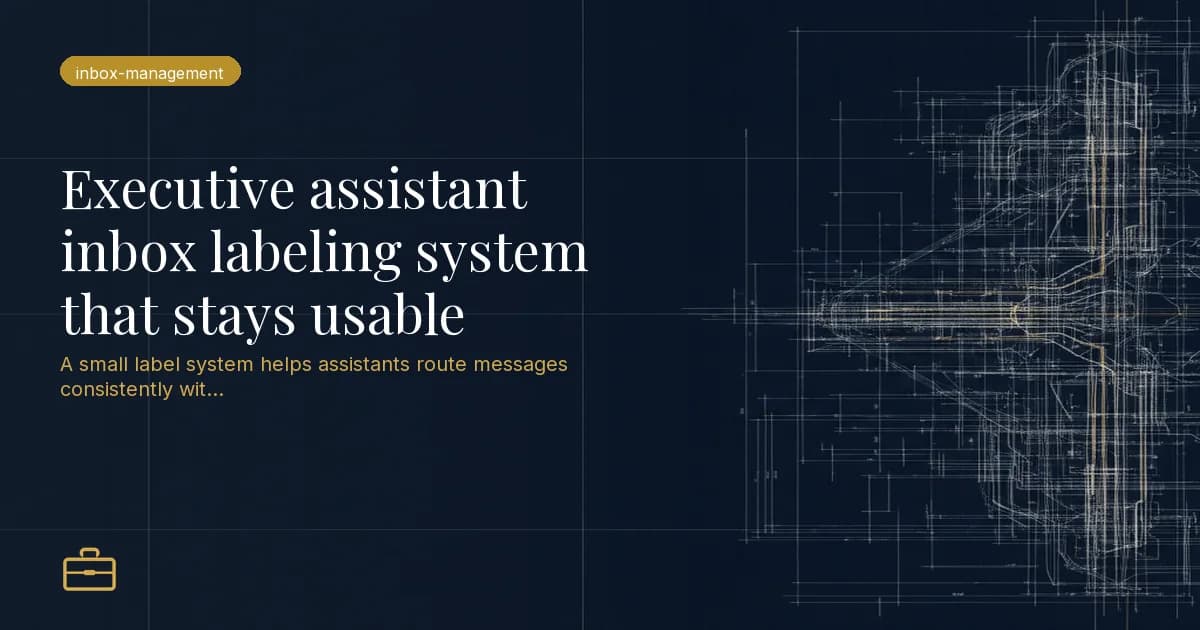 Executive assistant inbox labeling system that stays usable