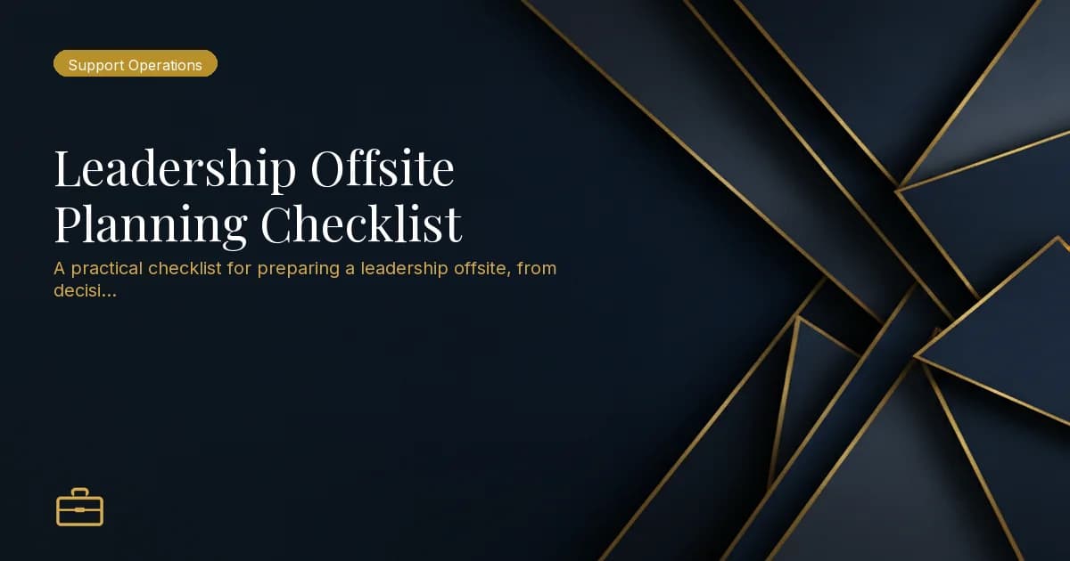 Leadership Offsite Planning Checklist