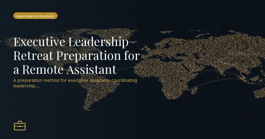 Executive Leadership Retreat Preparation for a Remote Assistant